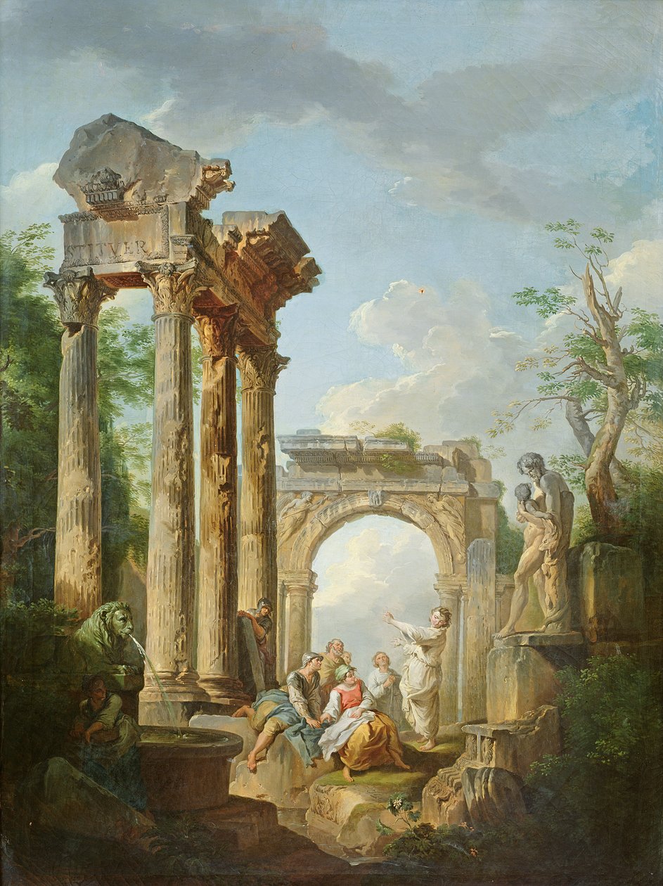 Vespasianuksen temppelin rauniot tekijältä Giovanni Maria Griffoni