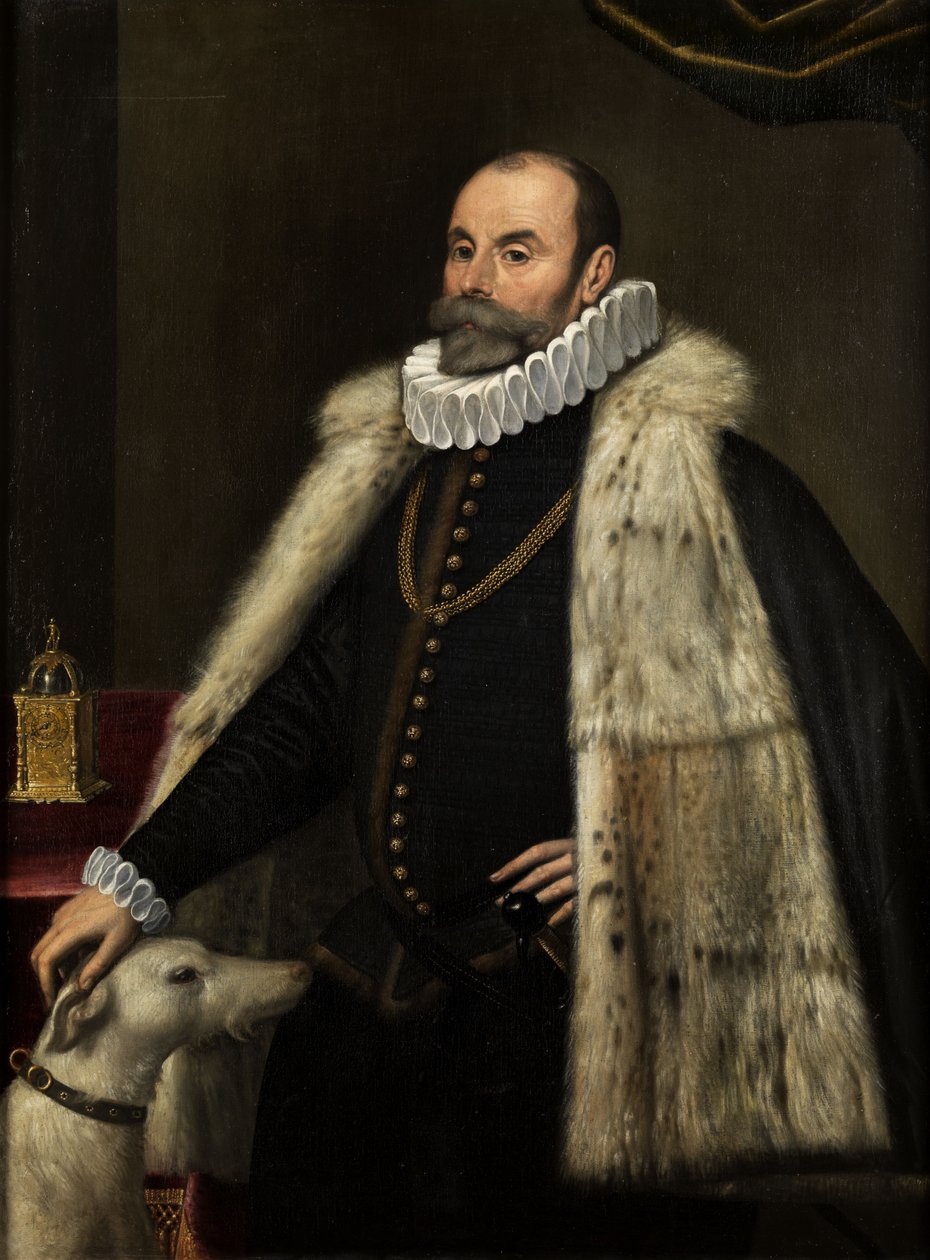 Muotokuva eines Adligen mit Hund tekijältä Giovanni Paolo Cavagna