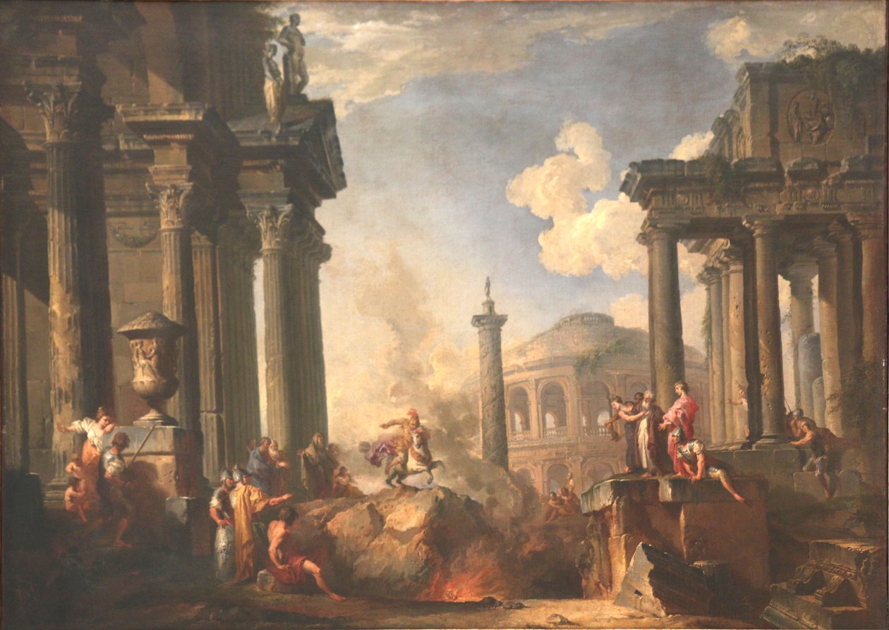 Le dévouement de Marcus Curtius tekijältä Giovanni Paolo Pannini