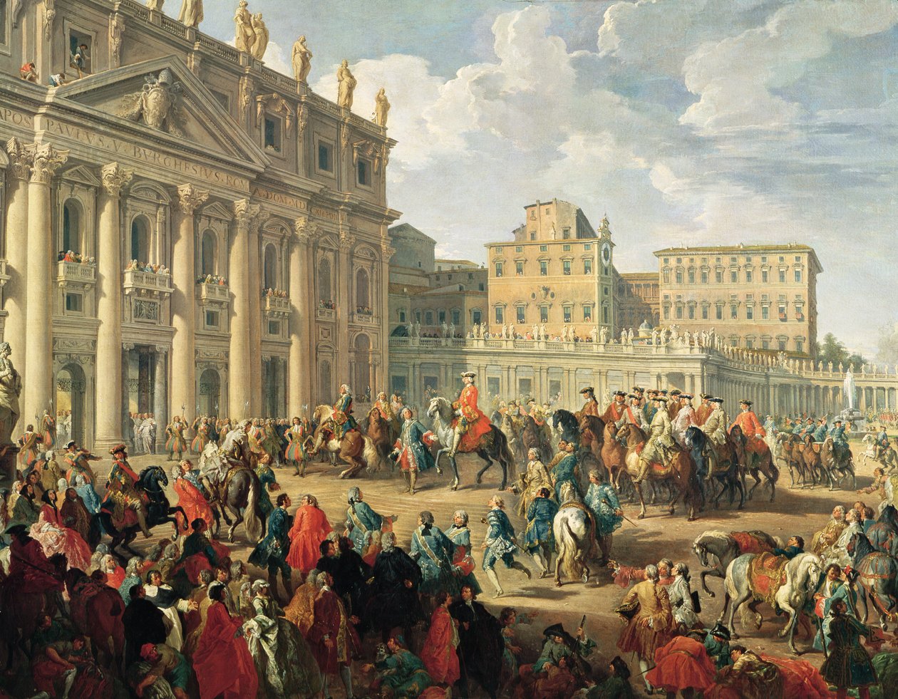 Charles de Bourbon vierailee paavi Benedictus XIV:n luona Pyhän Pietarin luona Roomassa, 1745 tekijältä Giovanni Paolo Pannini