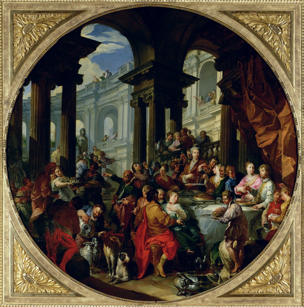 Juhla Ionic Porticon alla, n. 1720-25 tekijältä Giovanni Paolo Pannini