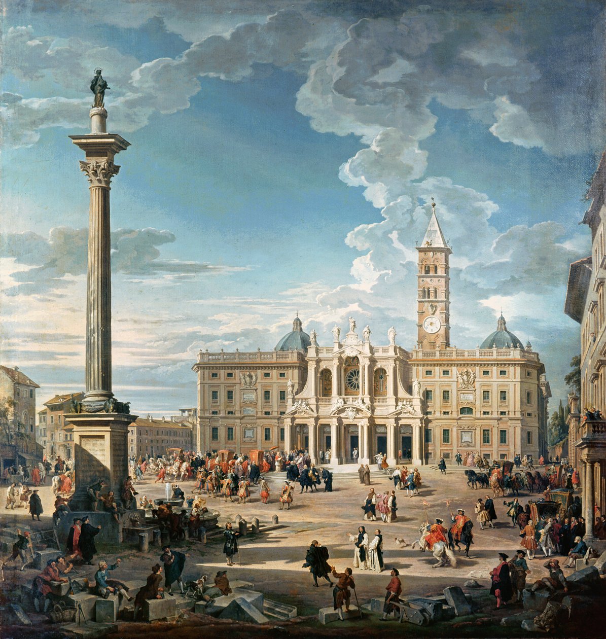 Piazza Santa Maria Maggiore, 1752 tekijältä Giovanni Paolo Pannini