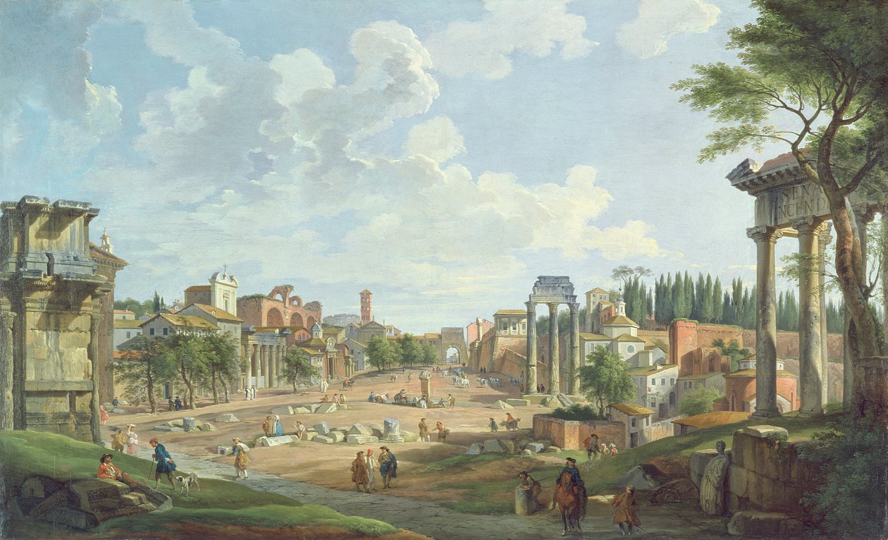 Näkymä Forum Romanumille, 1747 tekijältä Giovanni Paolo Pannini