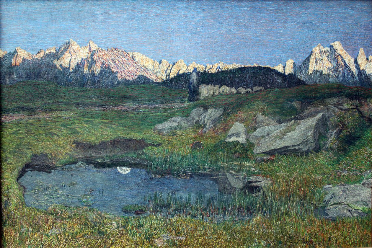 Alpenlandschaft bei Sonnenuntergang tekijältä Giovanni Segantini