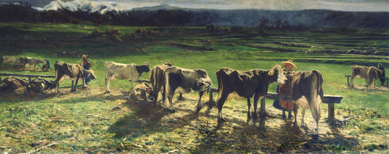 Laiduntaminen, 1886 tekijältä Giovanni Segantini