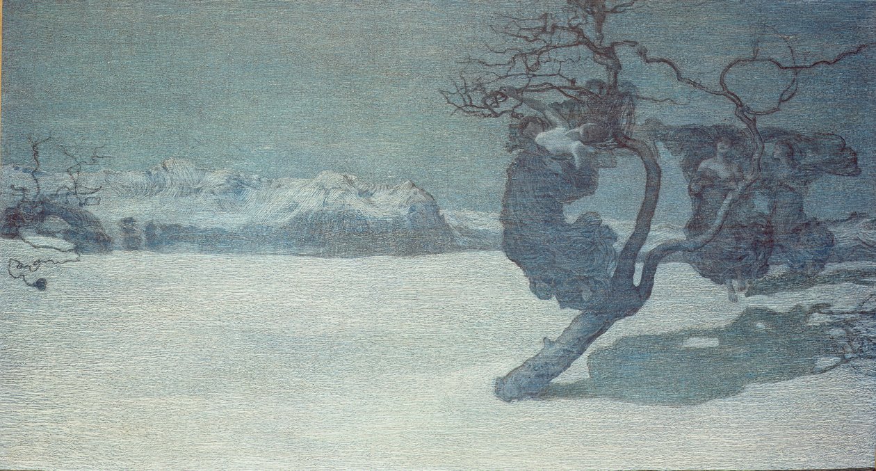 The Bad Mothers, 1896-97 (öljy kortille) tekijältä Giovanni Segantini