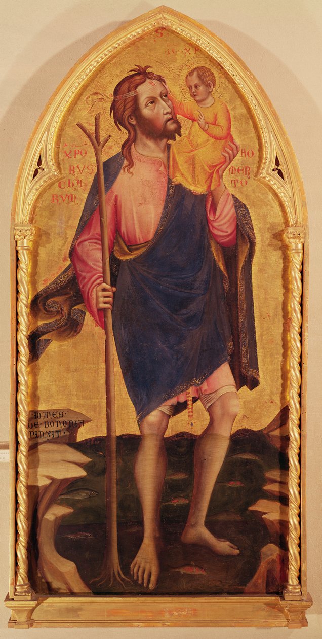 Saint Christopher (tempera paneelissa) tekijältä Giovanni da Bologna