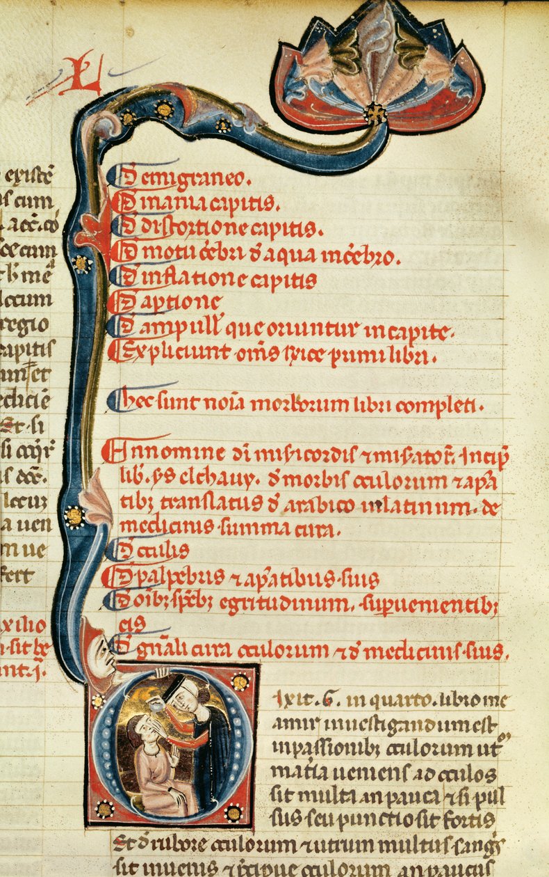 MS.Lat.6912 Valaistuksia Rhazesin mannerten osasta 2 oftalmologiasta ja silmäsairauksista, 1282 tekijältä Giovanni da Monte Cassino