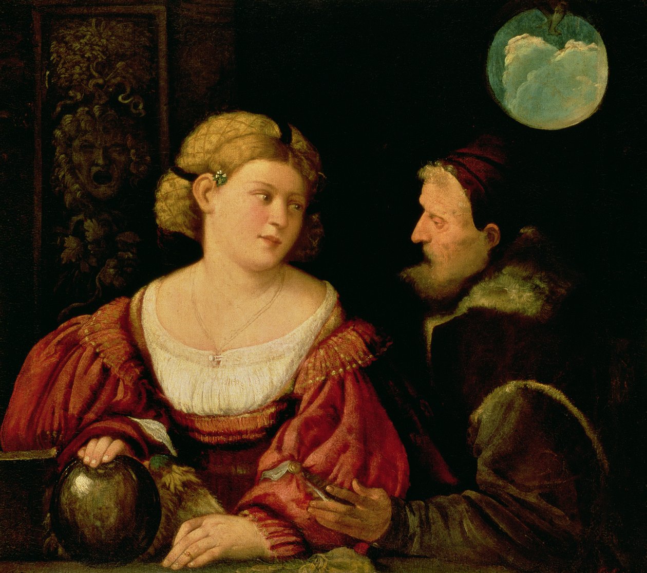 Seduction (allegoria nuoruudesta ja iästä) n. 1515 tekijältä Giovanni de Busi Cariani
