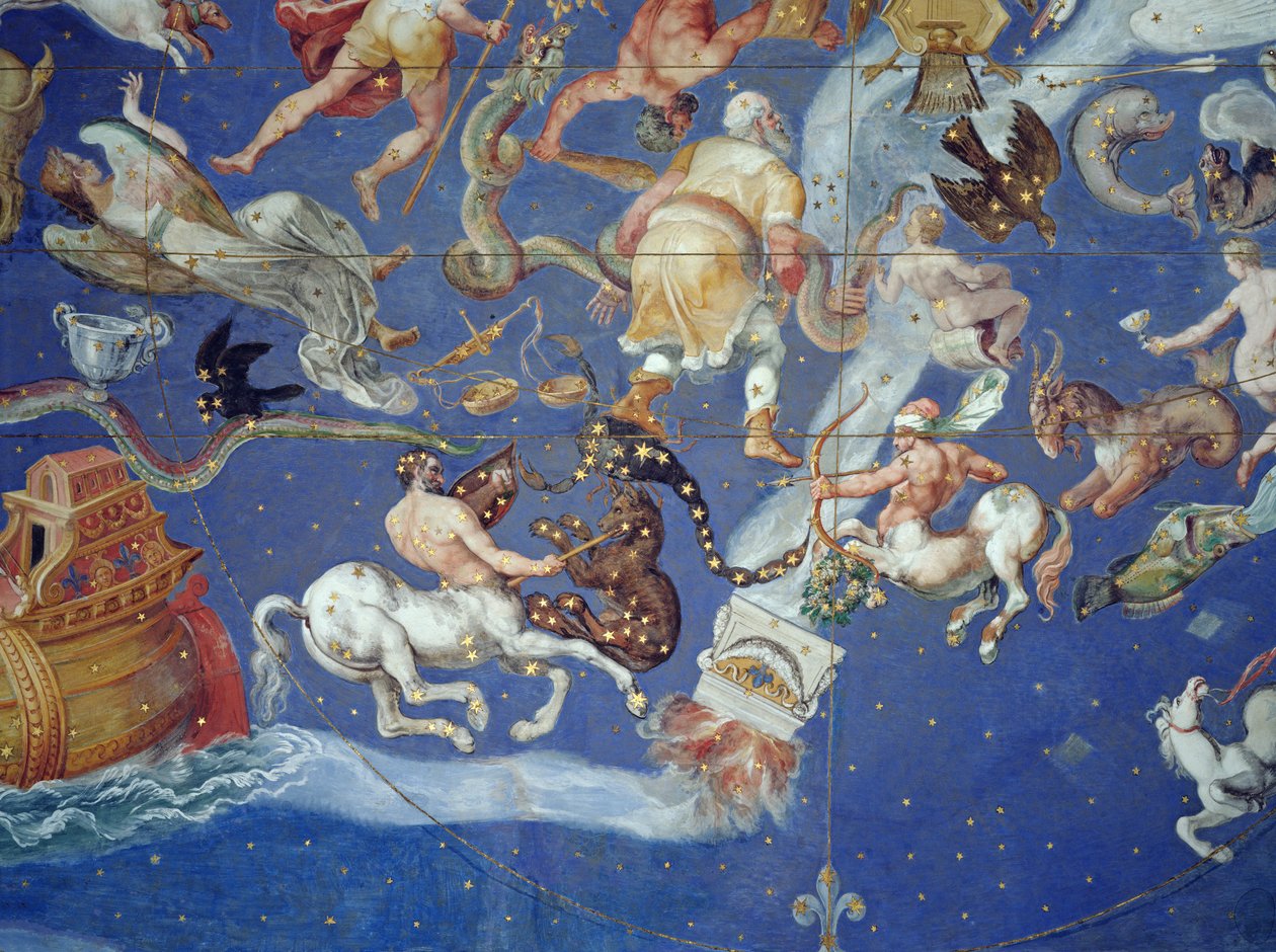Astrologinen katto, Sala del Mappamondossa tekijältä Giovanni de Vecchi