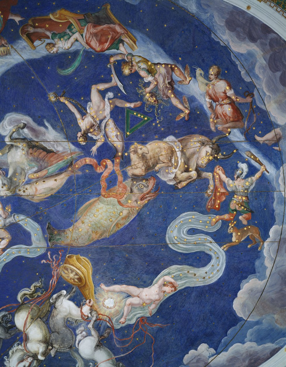 Astrologinen katto, Sala del Mappamondossa tekijältä Giovanni de Vecchi