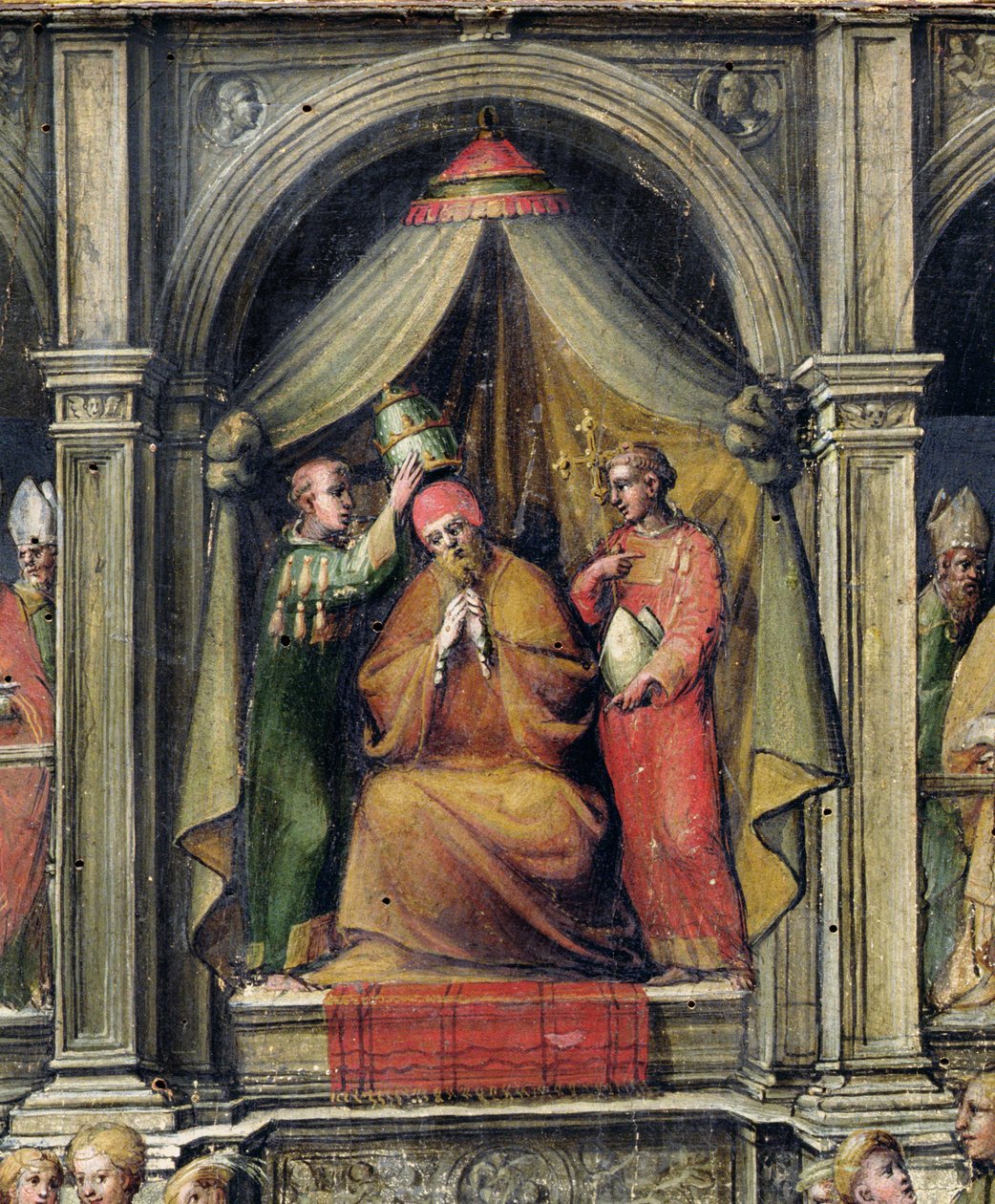 Paavi Paavali II:n (1417–1471) kruunaus 1534 (249277:n yksityiskohta) tekijältä Giovanni di Lorenzo Cini