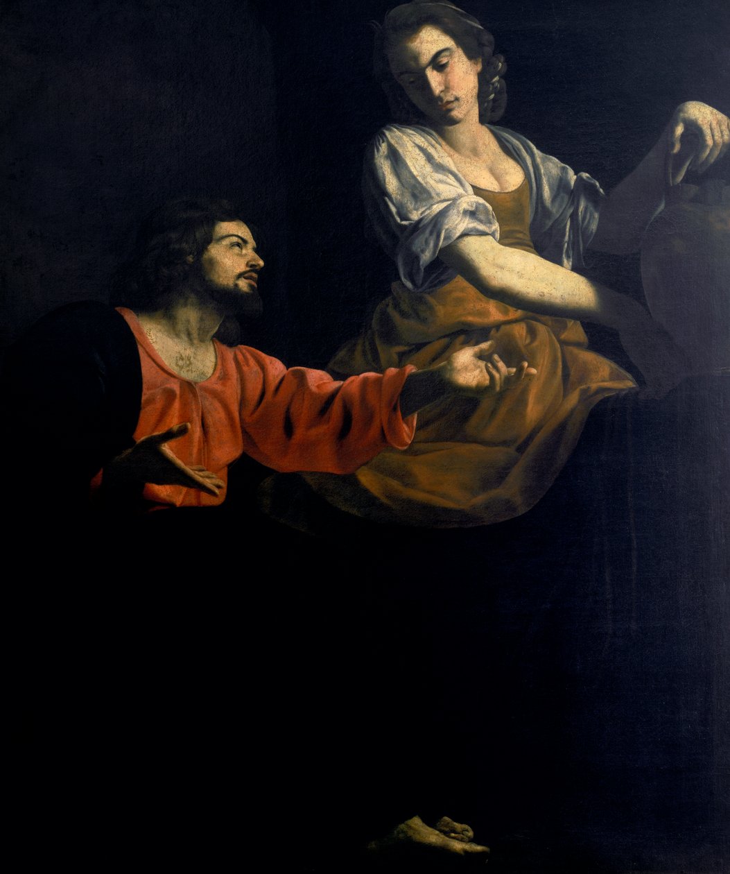 Kristus ja samarialainen kaivolla tekijältä Giovanni Battista Caracciolo