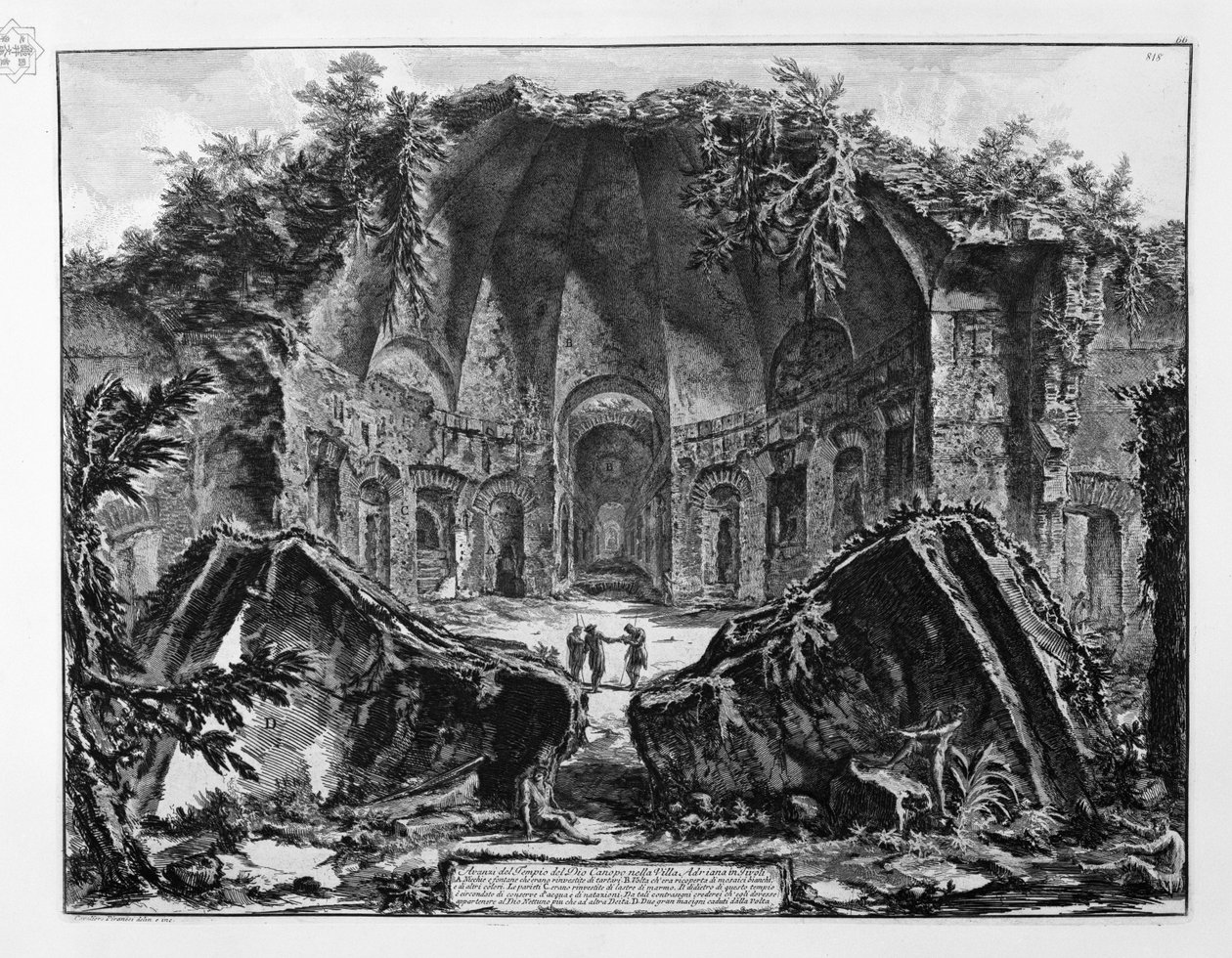 Avanzi del Tempio del Dio Canopo nella Villa Adriana Tivolissa tekijältä Giovanni Battista Piranesi