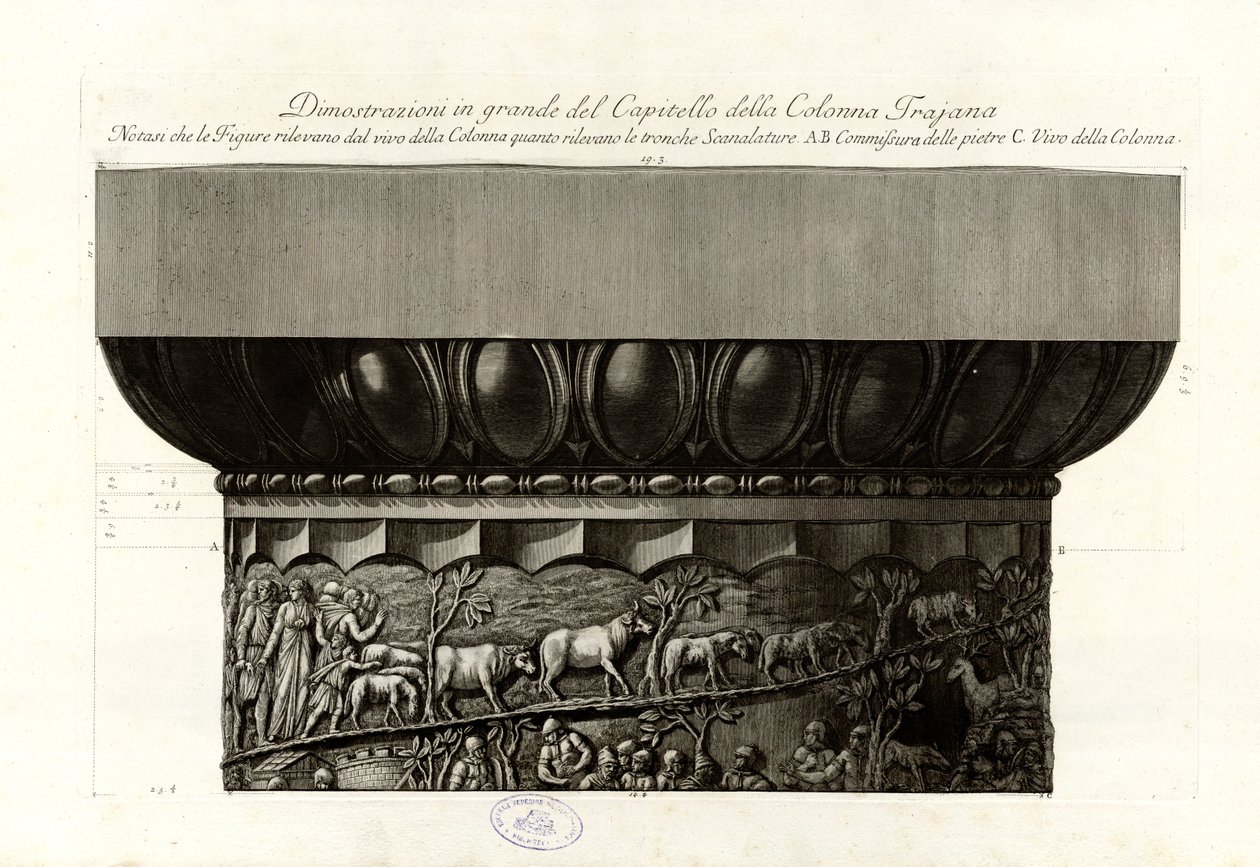 Dimostrazioni Grande del Capitello della Colonna Trajanassa tekijältä Giovanni Battista Piranesi