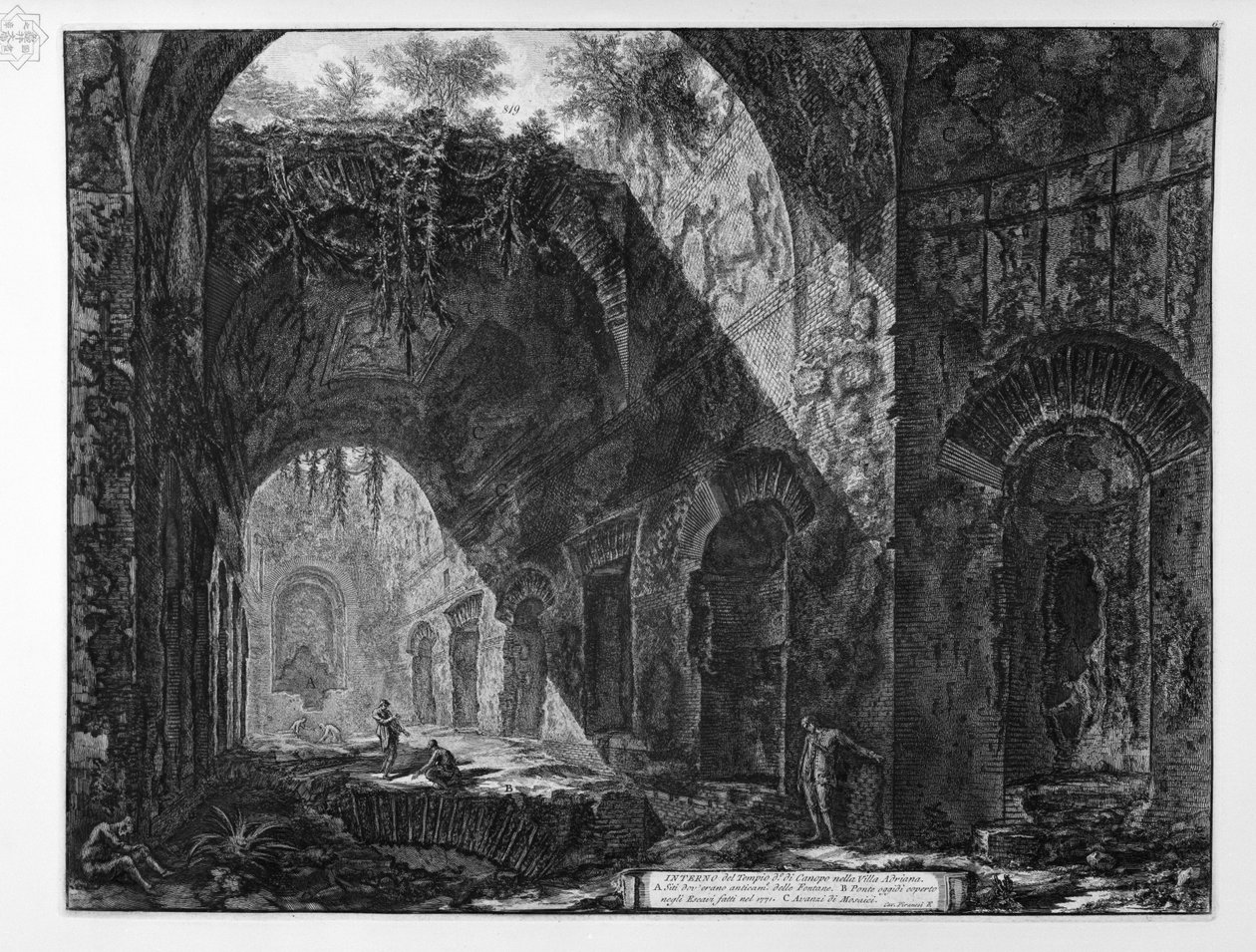INTERNO del Tempio d.o di Canopo nella Villa Adriana tekijältä Giovanni Battista Piranesi