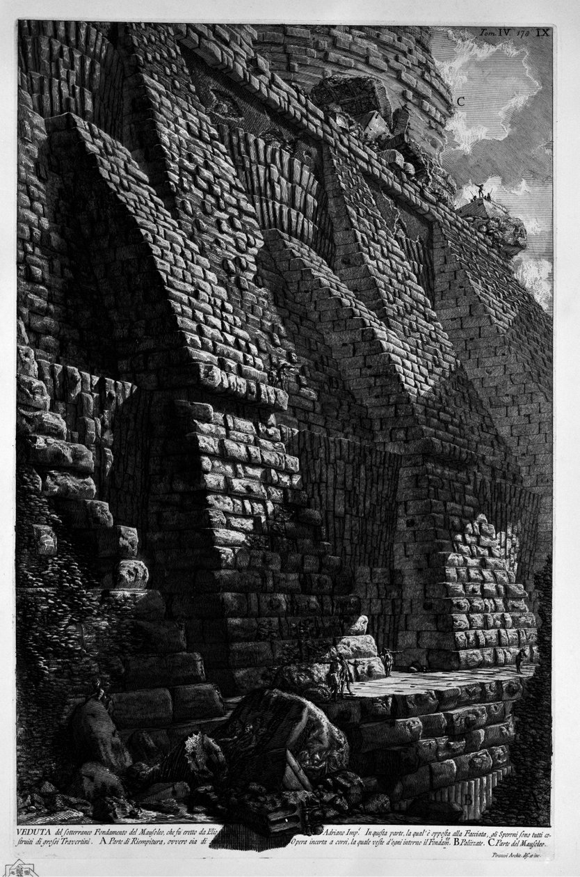 Hadrianuksen mausoleumi tekijältä Giovanni Battista Piranesi