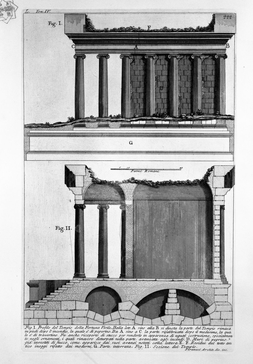Portunuksen temppeli tekijältä Giovanni-Battista Piranesi
