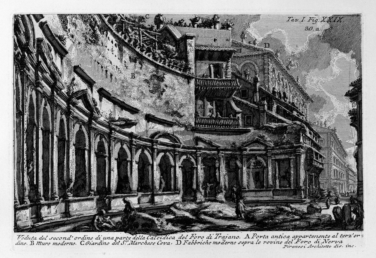 Trajanuksen markkinat tekijältä Giovanni Battista Piranesi
