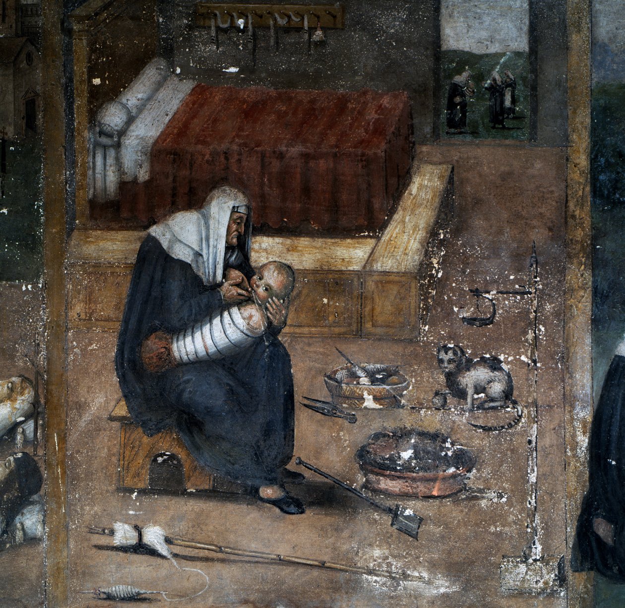 Tarinoita Mona Tanciasta, yksityiskohta (fresko) tekijältä Giovanni  Mannozzi
