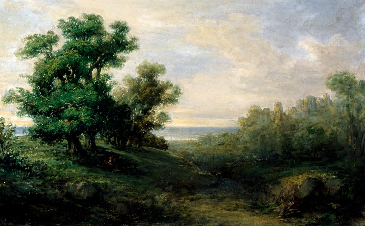Maisema, Giovanni Carnovali tai Carnevali, joka tunnetaan nimellä Piccio (1804-1873) tekijältä Giovanni Carnovali