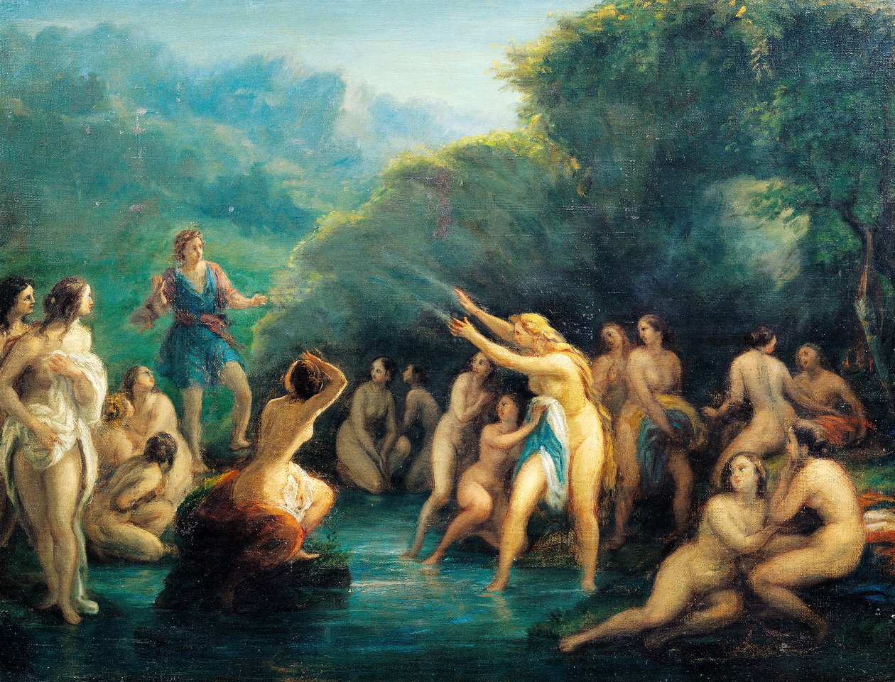 Diana ja Actaeon, Giovanni Carnovali, joka tunnetaan nimellä Piccio (1804-1873) tekijältä Giovanni Carnovali