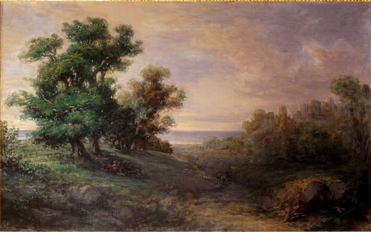 Giovanni Carnovalin dit il Piccion (1804-1873) maalaus suuret puut 1850 Galleria d