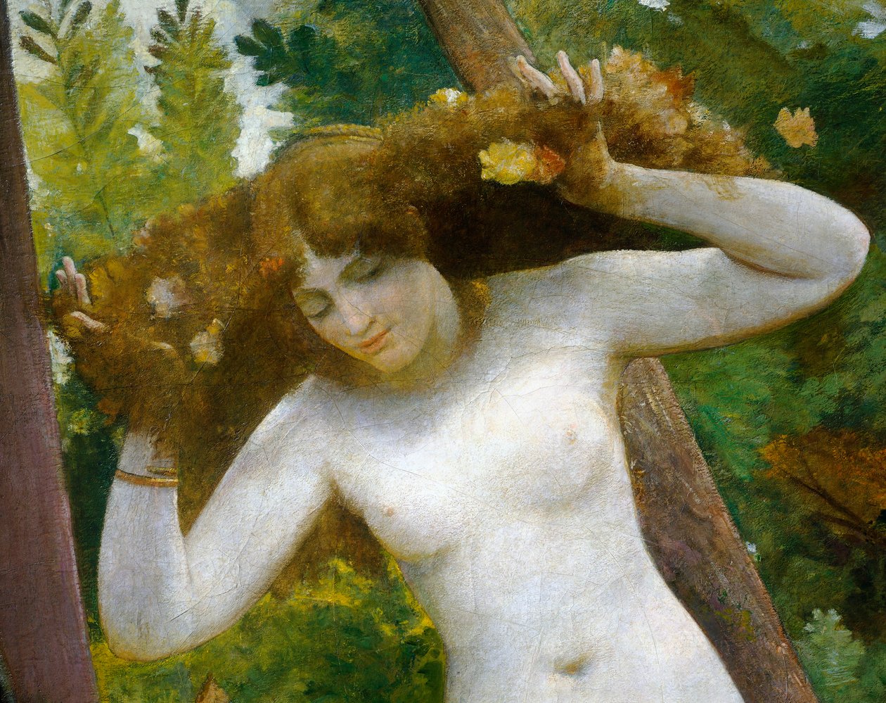 Lähteellä, Giovanni, joka tunnetaan nimellä Nino Costa (1826-1903). Yksityiskohta. tekijältä Giovanni Costa