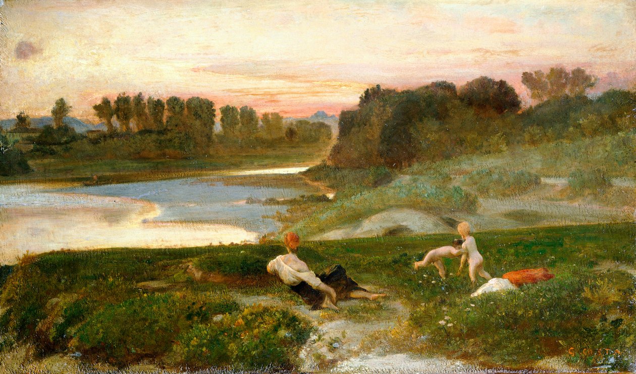 Iltatilalla, Giovanni, joka tunnetaan nimellä Nino Costa (1826-1903). tekijältä Giovanni Costa