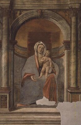 Madonna ja lapsi (fresko) tekijältä Giovanni Buonconsiglio