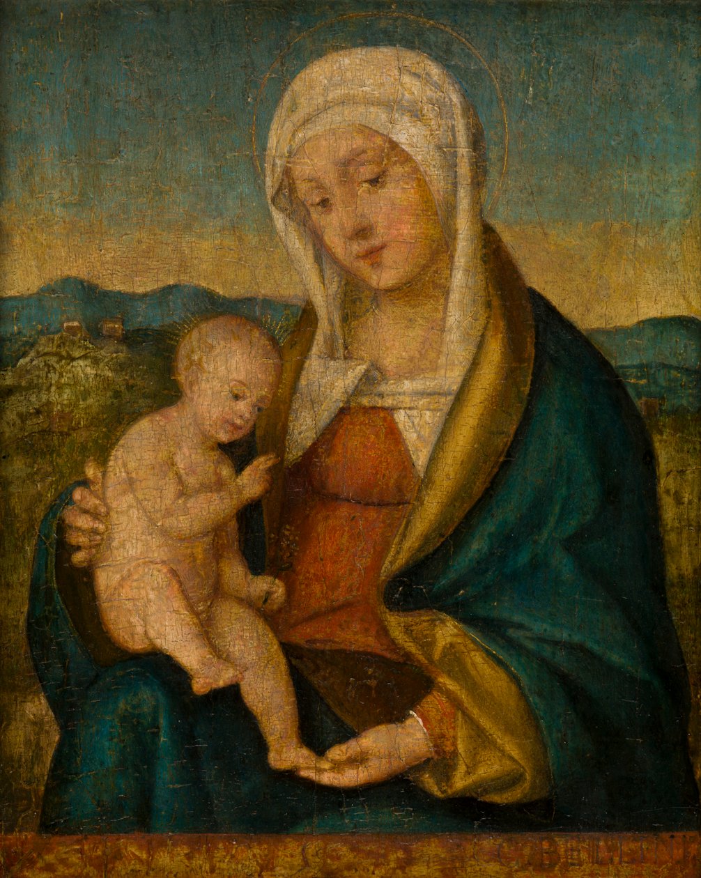 Madonna ja lapsi, n. 1450-1516 (öljy paneelille) tekijältä Giovanni (style of) Bellini