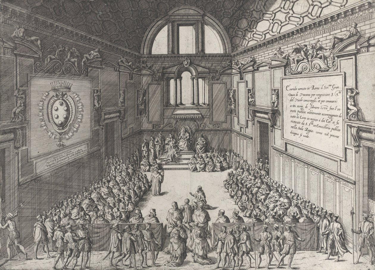 Paavi Pius V:n audio Cosimo I:lle, Toscanan herttualle, 1575-1599. tekijältä Giovanni Ambrogio Brambilla