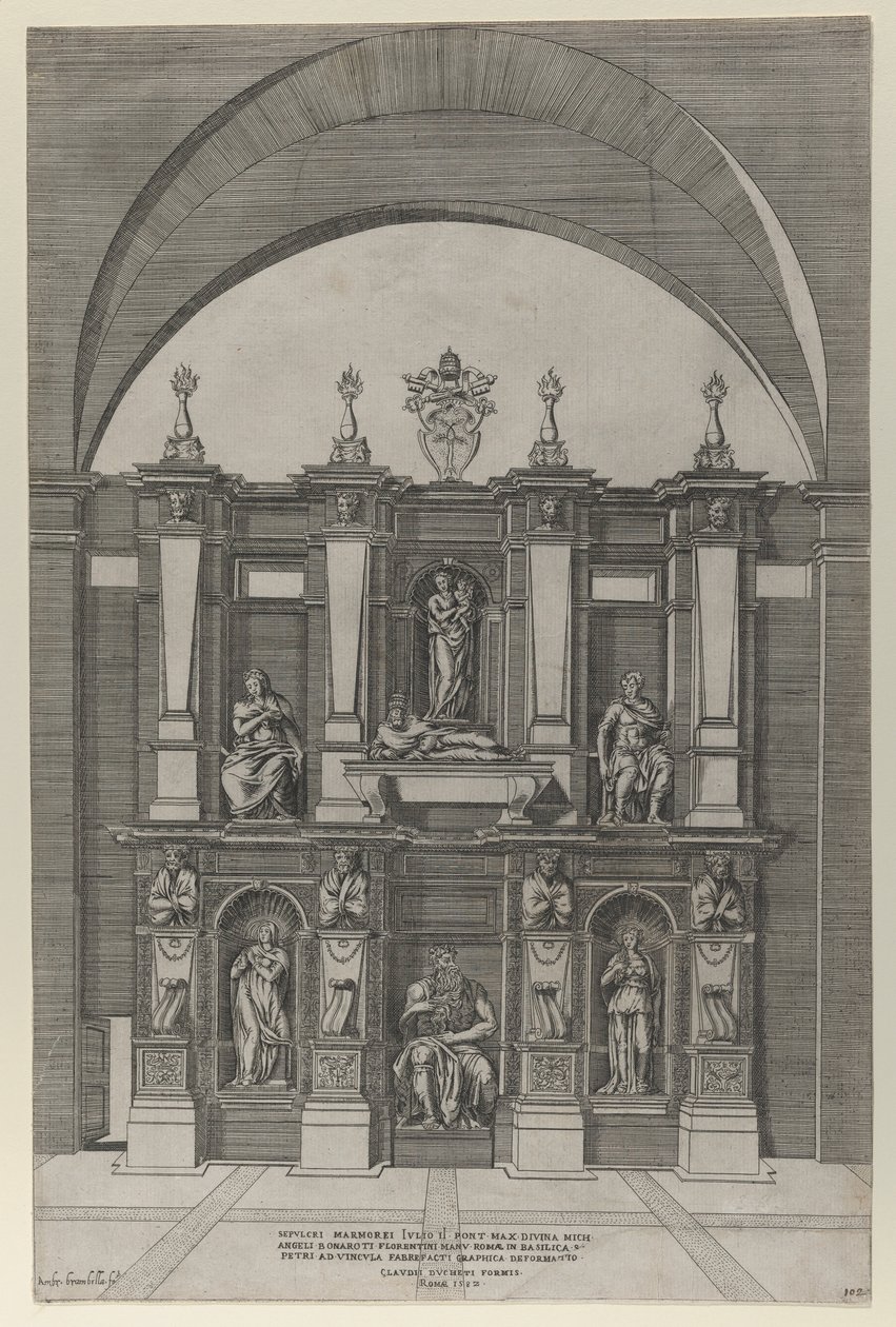 Rooman loiston peili: Julius II:n hauta, 1582, 1582. tekijältä Giovanni Ambrogio Brambilla