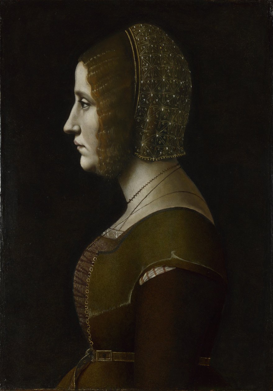 Naisen muotokuva profiilissa, c. 1495 tekijältä Giovanni Ambrogio de Predis