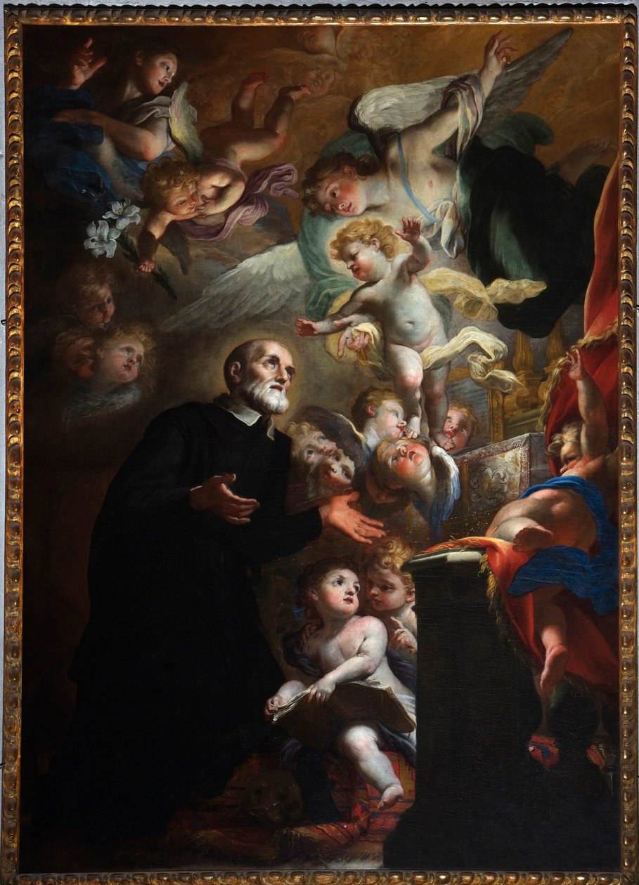 Lapsen ilmestyminen San Filippo Nerille. 1687 (öljy kankaalle) tekijältä Giovanni Andrea Carlone