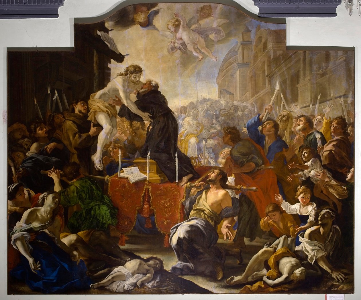 Ristiinnaulittu Jeesus irtoaa rististä, n. 1690 (öljy kankaalle) tekijältä Giovanni Andrea Carlone