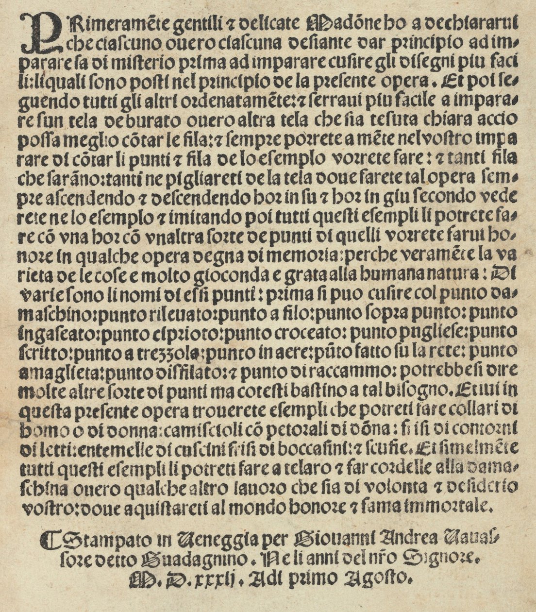 Näytteen kirjoittanut Lauori ..., sivu 14 verso, 1.8.1532 tekijältä Giovanni Andrea Vavassore