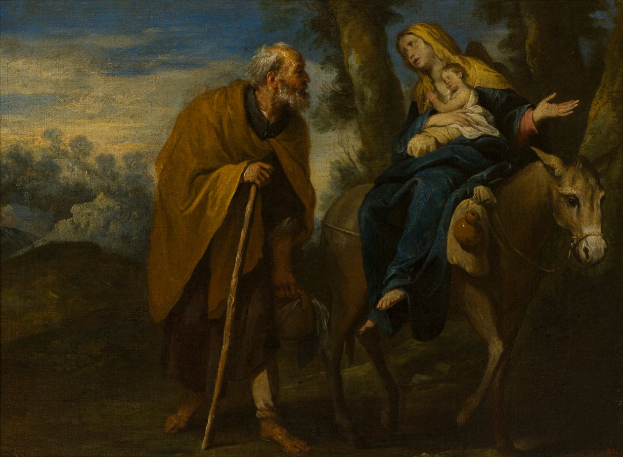 Lento Egyptiin, n. 1618-57 (öljy kankaalle) tekijältä Giovanni Andrea di (attr. to) Ferrari