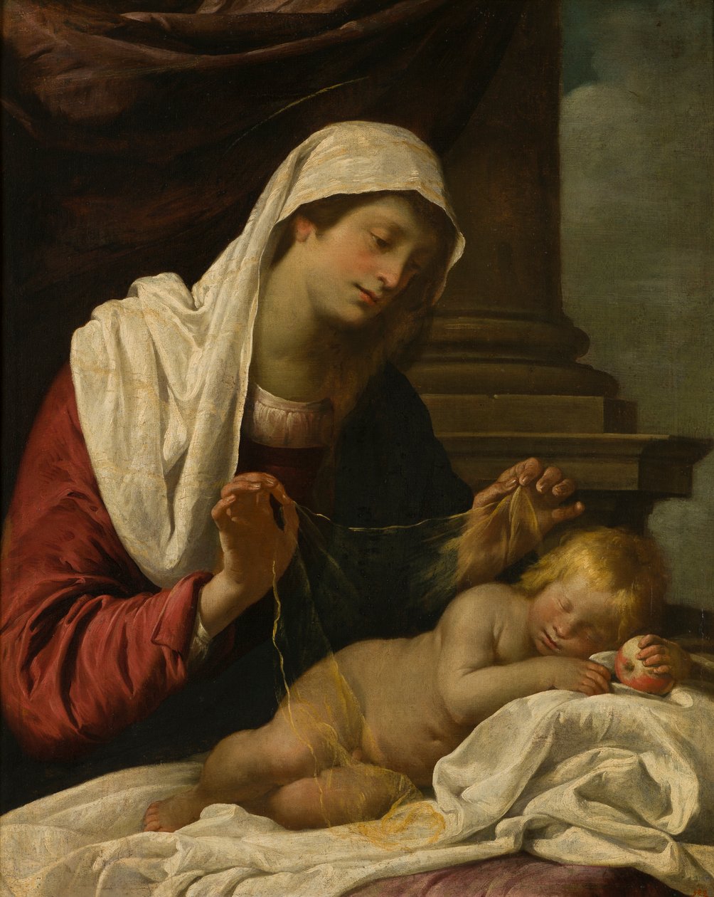 Madonna nukkuvan lapsen kanssa, n. 1618-69 (öljy kankaalle) tekijältä Giovanni Andrea di (attr. to) Ferrari