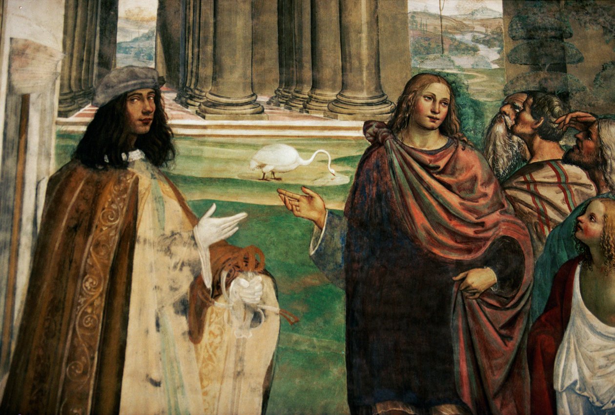 Benedictus korjaa puisen kaukalon, Vita of Saint Benedict da Nurcia (Pyhän Benedictus da Nurcian elämäkerta) tekijältä Giovanni Antonio Bazzi Sodoma