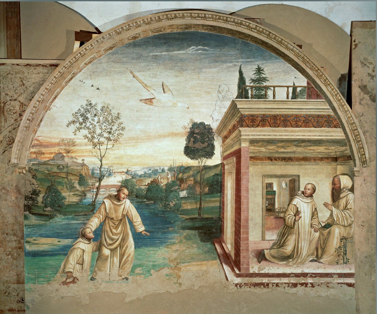 Vuonna 1497 Signorelli aloitti maalaamaan Pyhän ... tekijältä Giovanni Antonio Bazzi Sodoma
