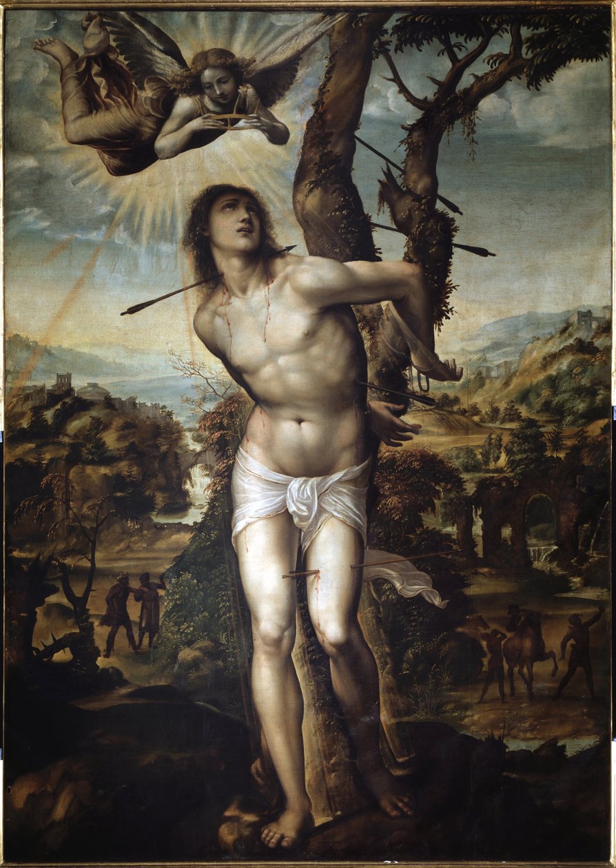 San Sebastianin maalaus Giovanni Antonio Bazzi dit Sodoma (1477-1549) 1525 Firenze, Palazzo Pitti tekijältä Giovanni Antonio Bazzi Sodoma