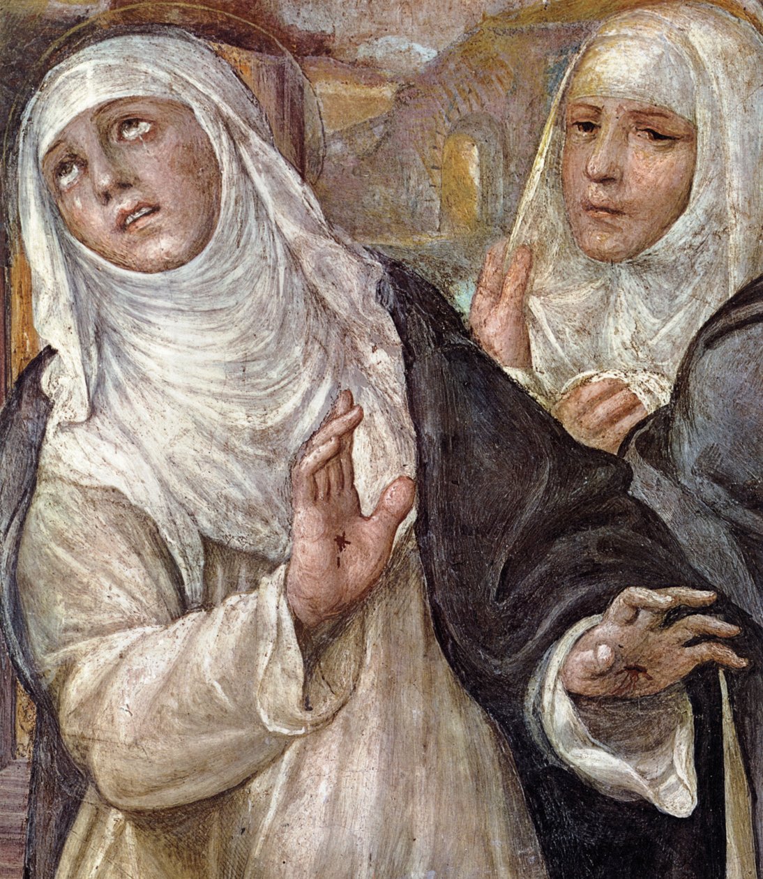 Pyhän Katariinan hurmio, yksityiskohta, 1526 tekijältä Giovanni Antonio Bazzi Sodoma