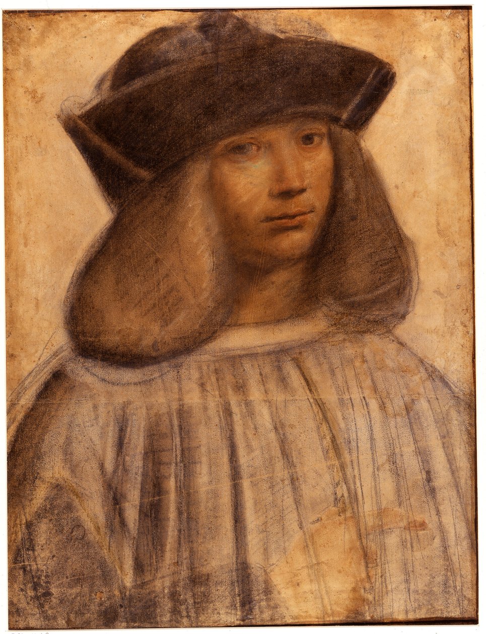 Muotokuva Francesco Melzistä (v. 1491-1570) italialainen taidemaalari, Leonard de Vincin oppilas ja seuralainen (rakastaja) (piirustus) tekijältä Giovanni Antonio Boltraffio