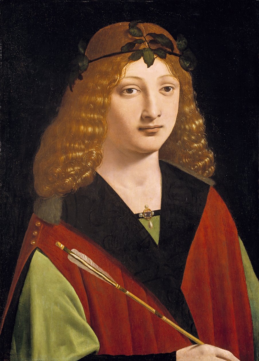 Muotokuva nuoresta pitelemässä nuolta, n. 1500-10 (öljy paneelissa) tekijältä Giovanni Antonio Boltraffio