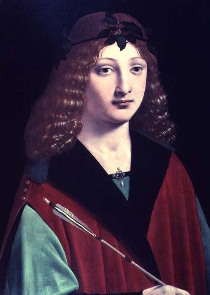 Pojan muotokuva nuolella (paneeli) tekijältä Giovanni Antonio Boltraffio