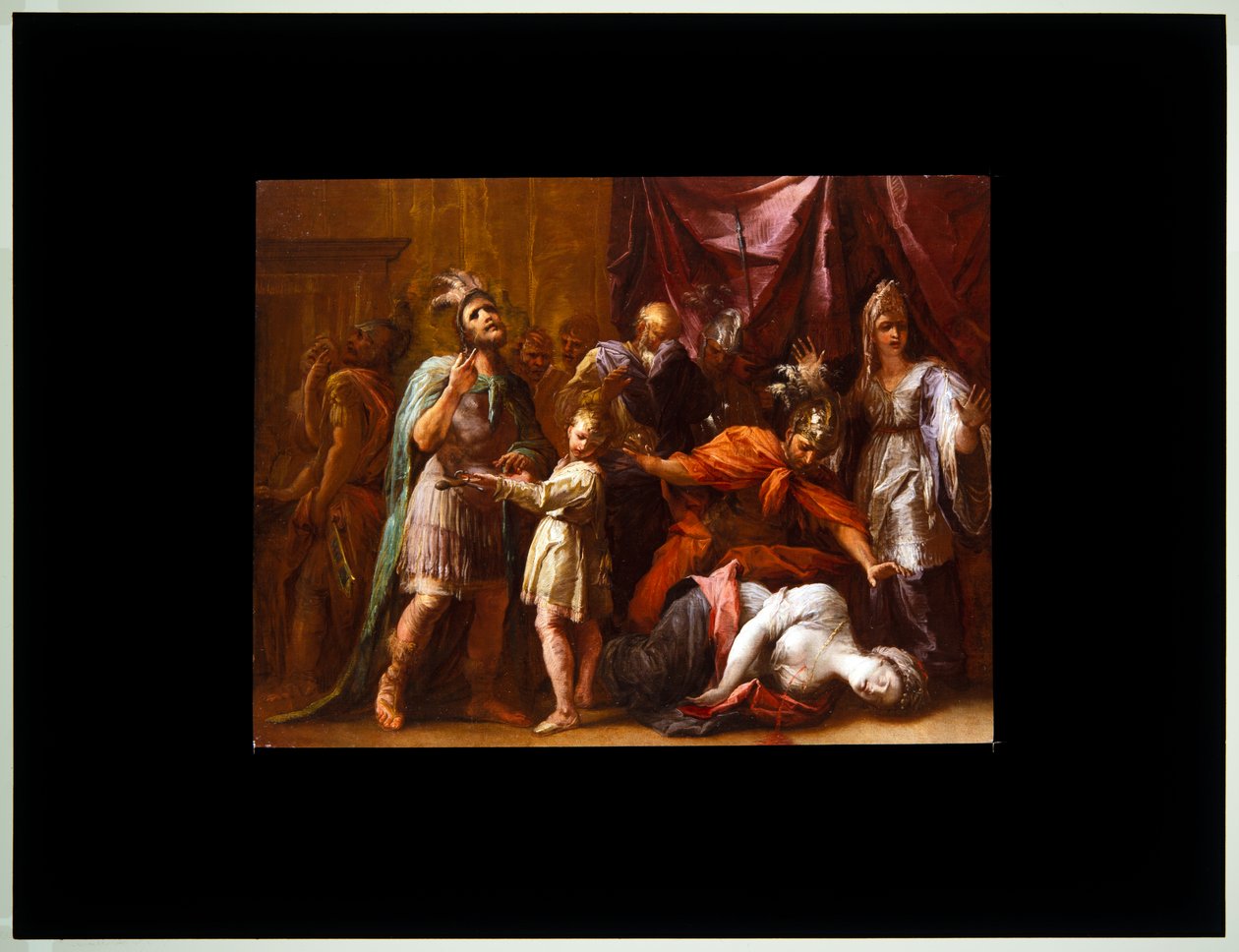 Lucretian kuolema (kangas) tekijältä Giovanni Antonio Burrini or Burino