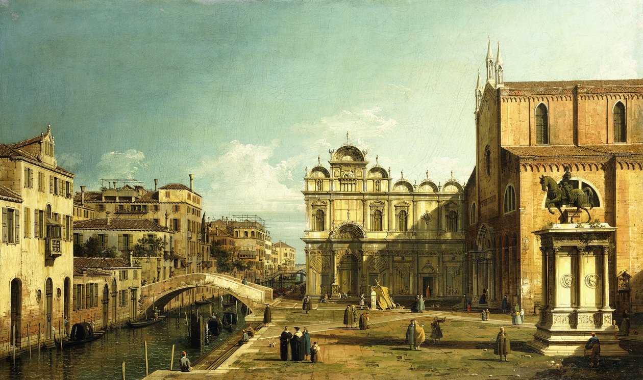 Campo Santi Giovanni e Paolo, Venetsia, 1738-9 tekijältä Giovanni Antonio Canal
