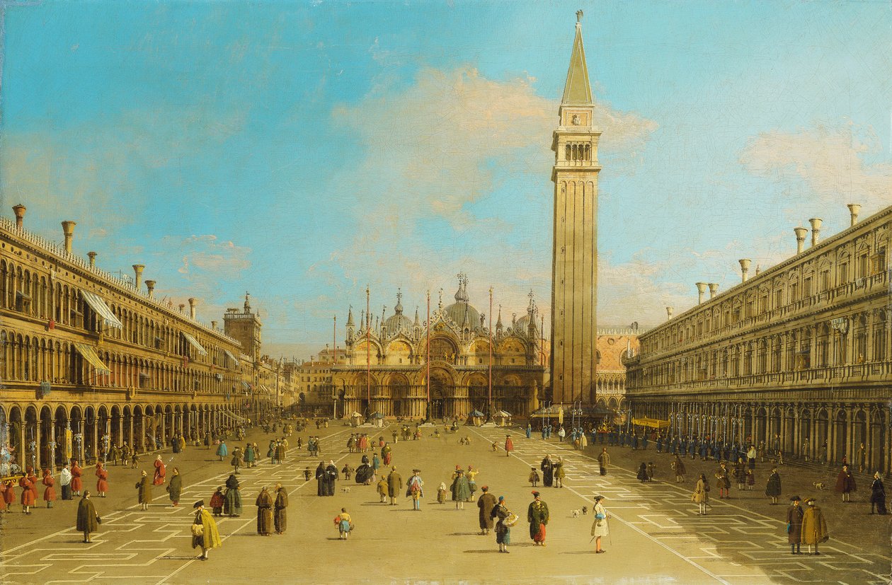 Piazza San Marco, Venetsia, katsoen itään, tekijältä Giovanni Antonio Canal