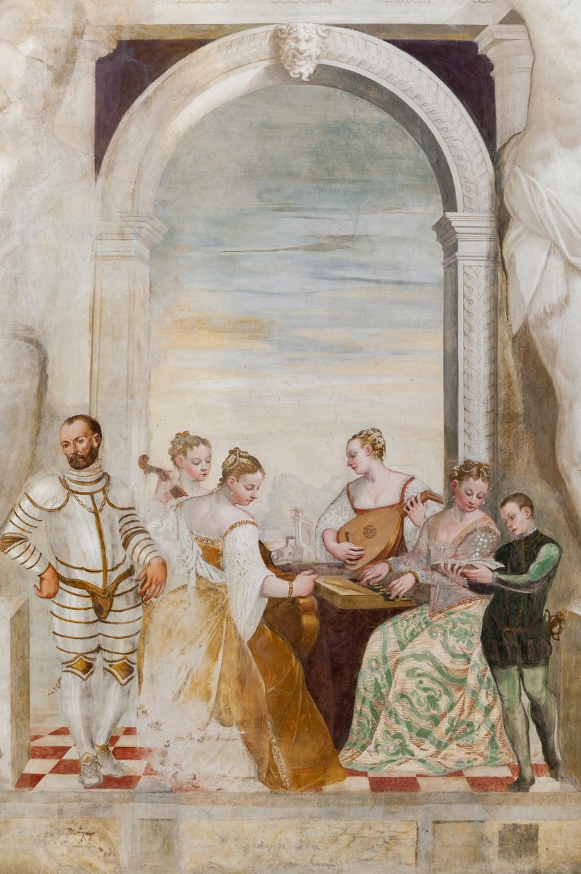 Konsertti, pääsali, n. 1570 (fresko) tekijältä Giovanni Antonio Fasolo